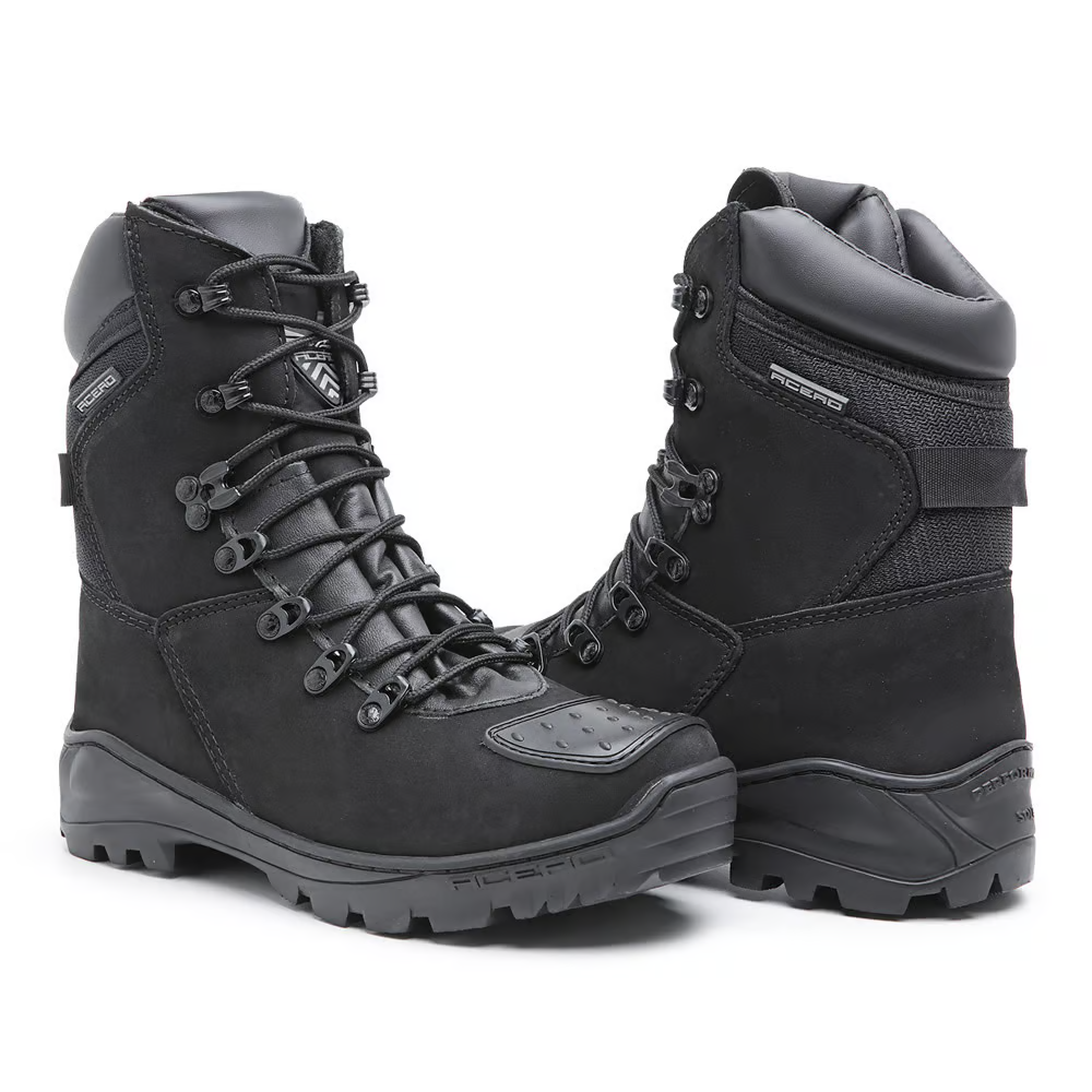 Bota acero botas motociclista couro tiger motors nobuck.