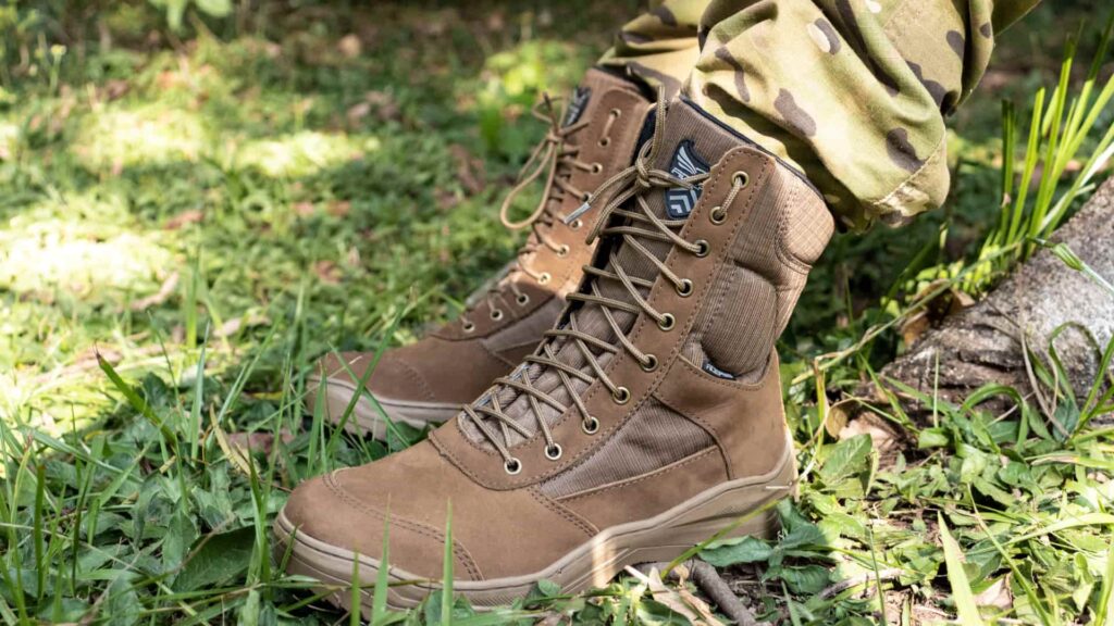 Bota tática da acero botas, representando qualidade, durabilidade e conforto.